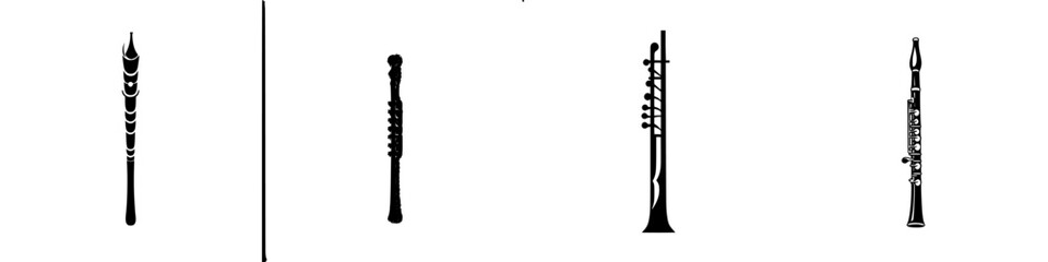 Poster - Vector illustration of various musical instruments in black and white style for art and design purposes