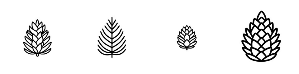 Poster - pine cone vector illustration with varying designs showcasing natural beauty and organic shapes in m