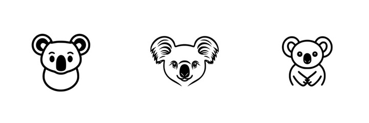 Poster - Cute vector illustration icons of koalas in different facial expressions showcasing their charm and playfulness