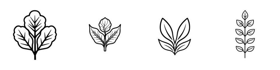 Poster - Various vector illustrations of leaves showcasing different shapes and designs for nature-themed projects