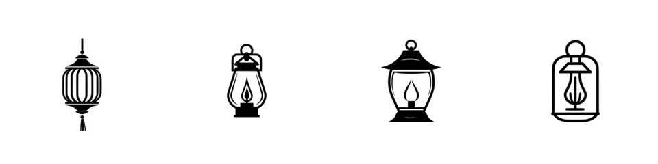 Poster - Stylish vector illustrations of various lantern designs suitable for home decor and art projects