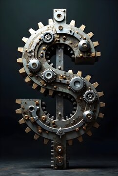 Dollar symbol made from gear