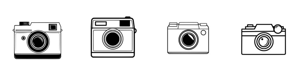 Poster - collection of vintage camera vector illustrations showcasing different designs and styles for artist