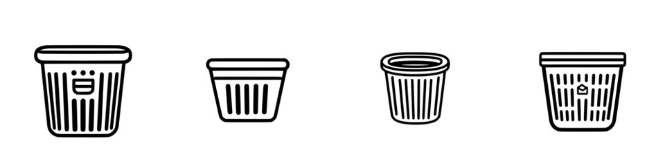 Poster - Various vector illustration icons of containers showcasing different shapes and designs for versatile applications in graphics