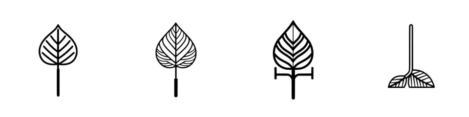 Poster - Vector illustration depicting various leaf designs suitable for nature-themed projects and eco-friendly concepts in a minimalist style