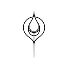 Poster - Vector illustration of a minimalist leaf design symbolizing nature and growth in a clean, modern style