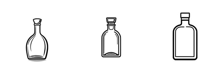 Poster - Various vector illustrations of bottles showcasing unique designs and shapes for diverse uses in product packaging and branding