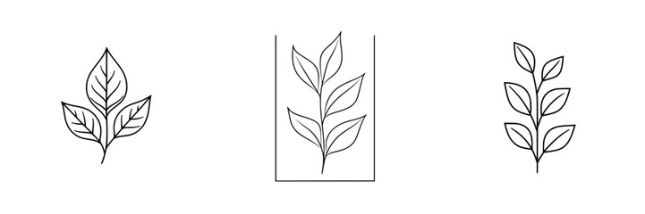 Poster - Vector illustration of different leaf designs suitable for nature-themed projects and eco-friendly branding materials