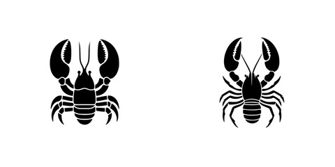 Poster - vector illustration icons of a lobster and a crab design for seafood or marine-themed projects