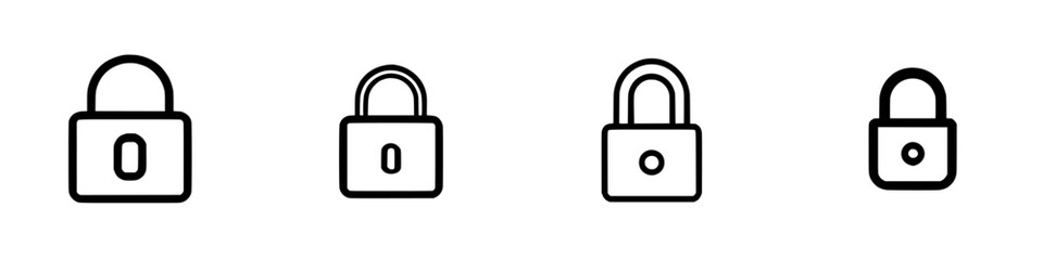 Poster - Vector illustration of different lock icons representing security and privacy in digital environments