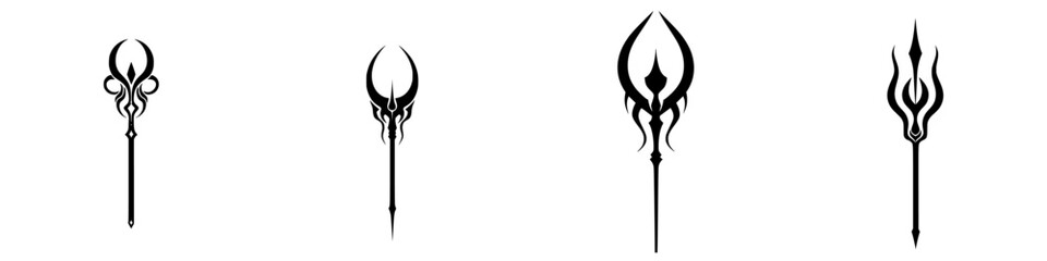 Poster - Unique vector illustration of decorative spear designs suitable for various artistic applications and creative projects