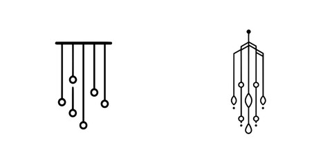 Poster - vector illustration of decorative hanging icons with unique designs for modern decor