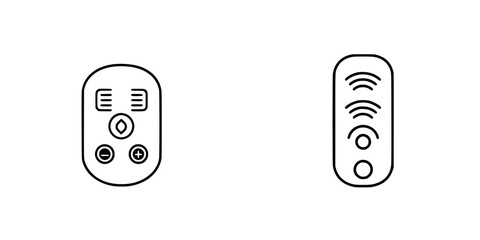 Poster - vector illustration icon of remote control devices with buttons and signals for various functions