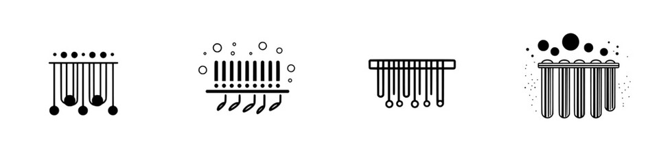 Poster - Vector illustration icons of musical instruments showing different designs and styles on a clean background