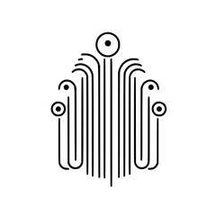 Poster - Stylized vector illustration of abstract lines and shapes creating a modern design