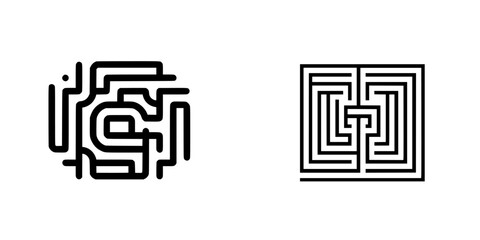 Poster - Abstract vector illustration of labyrinthine designs ideal for modern digital projects