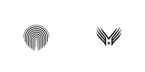 Poster - Modern vector illustration icons featuring abstract designs with curved lines and sharp angles