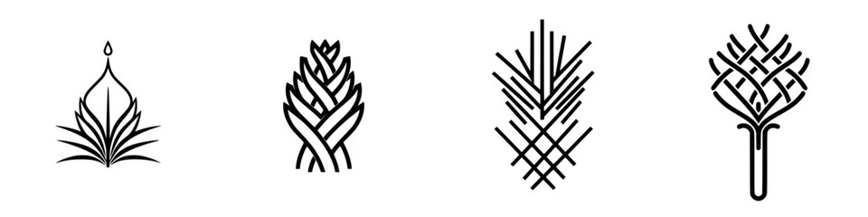 Poster - Decorative vector illustrations of various plant motifs suitable for logos and design elements