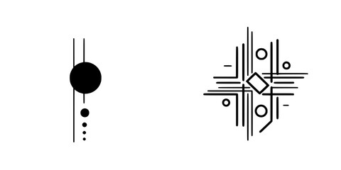 Poster - Vector illustration icons showcasing abstract geometric designs with varying shapes and lines