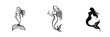 © neiros - Detailed vector illustration featuring three unique mermaids with flowing hair and distinct poses