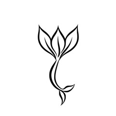 Poster - Vector illustration of a stylized plant design with elegant leaves showcasing growth and vitality in a minimalist style
