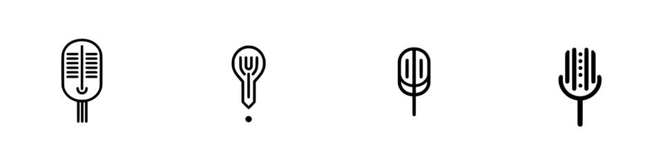 Poster - Vector illustration icons depicting various plant and garden elements with minimalistic designs suitable for eco-friendly themes and gardens