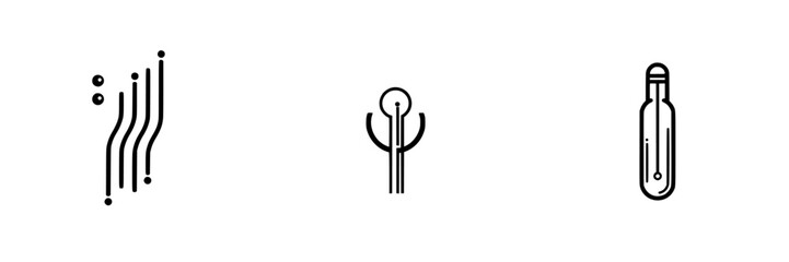 Poster - Vector illustration of abstract technology icons representing digital concepts and innovation in a minimalist style
