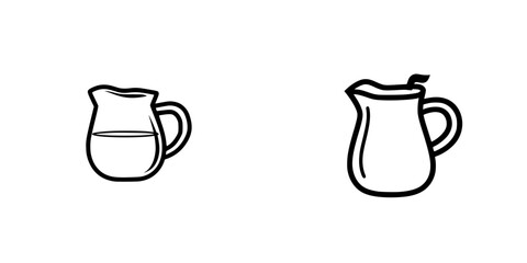 Poster - Simple vector illustration of two jugs, one with water and one with liquid, useful for various design purposes