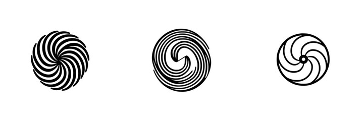 Poster - Abstract vector illustration of swirling spiral designs in minimalist style suitable for various creative applications