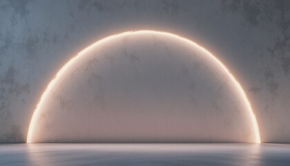 Poster - Captivating light arch installation modern gallery digital art minimalist environment close-up view contemporary concepts for visual impact
