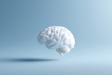 Aufkleber - abstract representation of neuroscience and education with single human brain silhouette on clean minimalistic background