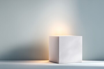 Poster - empty podium with ambient lighting creates minimalistic scene