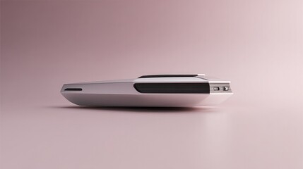 Poster - capture sleek 3d model of futuristic tech gadget elegantly displayed on smooth solid color background