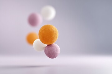 Aufkleber - colorful circles on soft background creating playful yet minimalistic atmosphere with harmonious pat