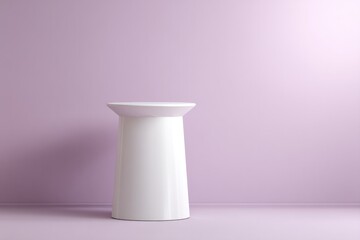 Poster - empty podium with volumetric lighting on smooth solid color background