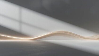 Fototapete - Dynamic light patterns creating abstract art in minimalist studio setting with soft shadows and smooth curves
