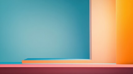 Poster - Abstract geometric composition with vibrant colors and smooth gradients creating a modern backdrop