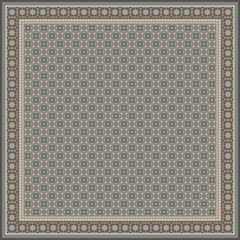 Naklejka na meble Hijab scarf flower abstract pattern.Ethnic geometric ornament with frame motif border hijab pattern.Design for fabric,print,scarves,shawl,kerchief,bandana,clothing,pareo,pillows,tablecloth,decoration.