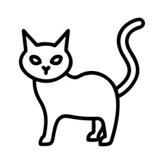 Poster - Outline drawing of a cute cat vector illustration for pet lovers and animal art enthusiasts design