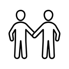 Poster - two people holding hands vector illustration for friendship partnership and agreement design element