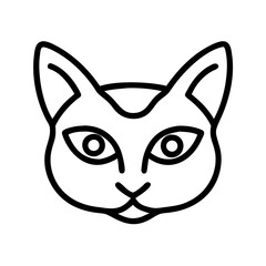 Poster - Cat face outline drawing vector illustration pet kitten animal feline simple graphic design icon logo