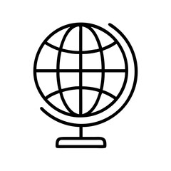 Poster - Globe icon vector illustration of world globe map for geography and education resources design