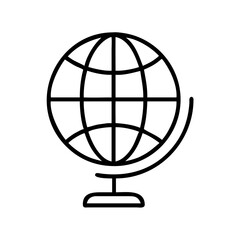 Poster - Globe icon vector illustration, world globe outline, geography, travel, education and science