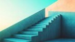 © Alfan Mask - Minimalist staircase design with pastel colors leading towards the sky