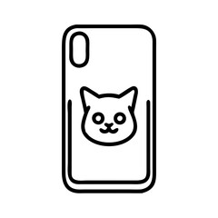 Poster - Cute cat phone case design vector illustration for mobile accessory and customization trend