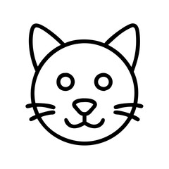 Poster - Cat face drawing vector illustration, cute kitten head outline, pet animal graphic design icon