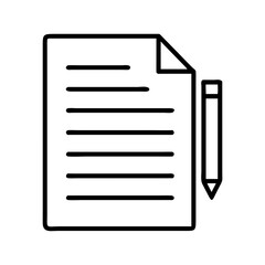 Poster - Illustration of document paper with pencil for writing notes and taking notes in simple style