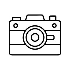 Fototapete - Camera outline vector icon photography equipment simple digital camera illustration design image