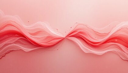 Poster - Dynamic flowing abstract waves in soft pink tones digital art contemporary design calm environment aerial view perspective serenity and movement