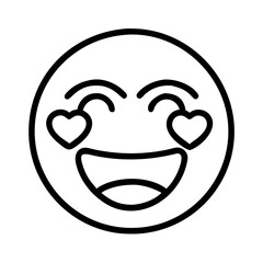 Poster - Heart eyes emoji vector illustration: love, valentine's day, romance, happy face, smiling face